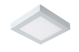 Lucide 'BRICE' Dimmable Stylish Square Bathroom LED Flush Ceiling Light in White - thumbnail 2