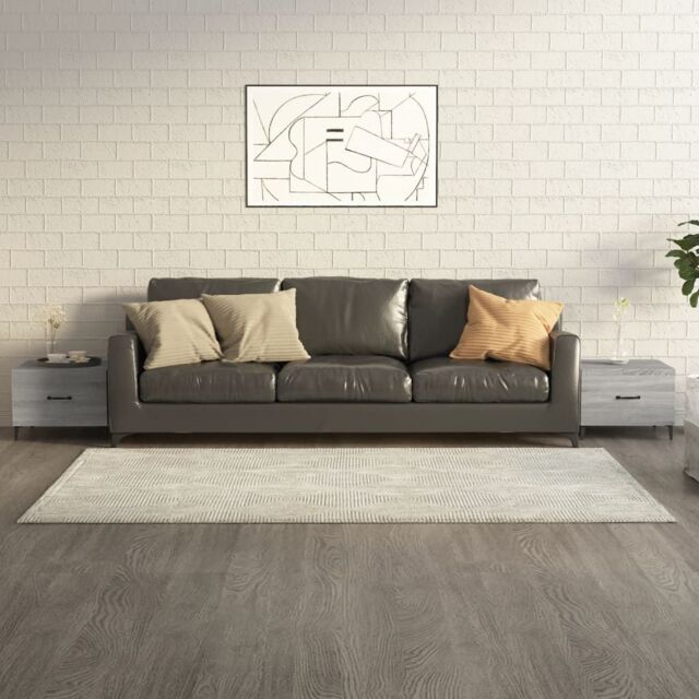 Berkfield Home Coffee Tables with Metal Legs 2 pcs Grey Sonoma 50x50x40 cm - Size: 50 x 50 x 40 cm - image 1
