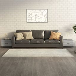 Berkfield Home Coffee Tables with Metal Legs 2 pcs Grey Sonoma 50x50x40 cm - Size: 50 x 50 x 40 cm - thumbnail 1