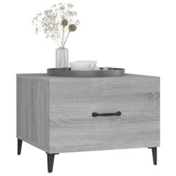 Berkfield Home Coffee Tables with Metal Legs 2 pcs Grey Sonoma 50x50x40 cm - Size: 50 x 50 x 40 cm - thumbnail 4