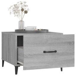 Berkfield Home Coffee Tables with Metal Legs 2 pcs Grey Sonoma 50x50x40 cm - Size: 50 x 50 x 40 cm - thumbnail 5