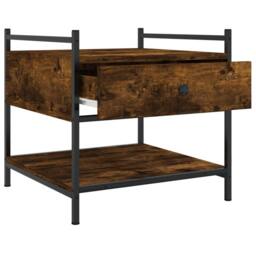Berkfield Home Decorative Coffee Table Smoked Oak 50x50x50 cm Engineered Wood in Brown - Size: 50 x 50 x 50 cm - thumbnail 5