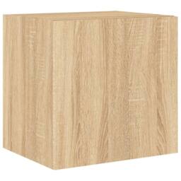 Berkfield Home TV Wall Cabinet with LED Lights Sonoma Oak 40.5x35x40 cm in Light Brown - thumbnail 1