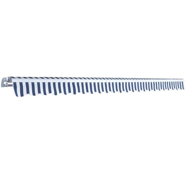 Berkfield Home Durable Folding Awning Manual Operated 500 cm Blue/White in Blue - image 1