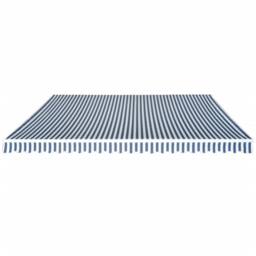 Berkfield Home Durable Folding Awning Manual Operated 500 cm Blue/White in Blue - thumbnail 3