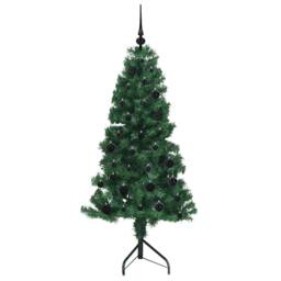 Berkfield Home Corner Artificial Christmas Tree Green 150 cm PVC & Metal - thumbnail 4