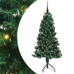 Berkfield Home Corner Artificial Christmas Tree Green 150 cm PVC & Metal - thumbnail 2