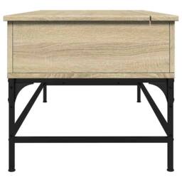 Berkfield Home Coffee Table Sonoma Oak 100x50x45 cm Engineered Wood & Metal in Light Tan - Size: 100 x 50 x 45 cm - thumbnail 6