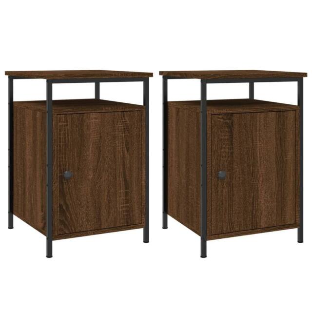 Berkfield Home Bedside Cabinets 2 pcs Brown Oak 40x42x60 cm Engineered Wood - Size: 40 x 42 x 60 cm - image 1