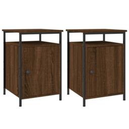 Berkfield Home Bedside Cabinets 2 pcs Brown Oak 40x42x60 cm Engineered Wood - Size: 40 x 42 x 60 cm - thumbnail 1