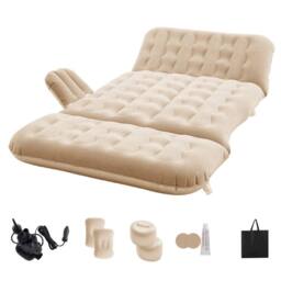 Kelvenix 151x80x40cm-beige Travel Inflatable Mattress Seat in Beige - Size: Single - thumbnail 3