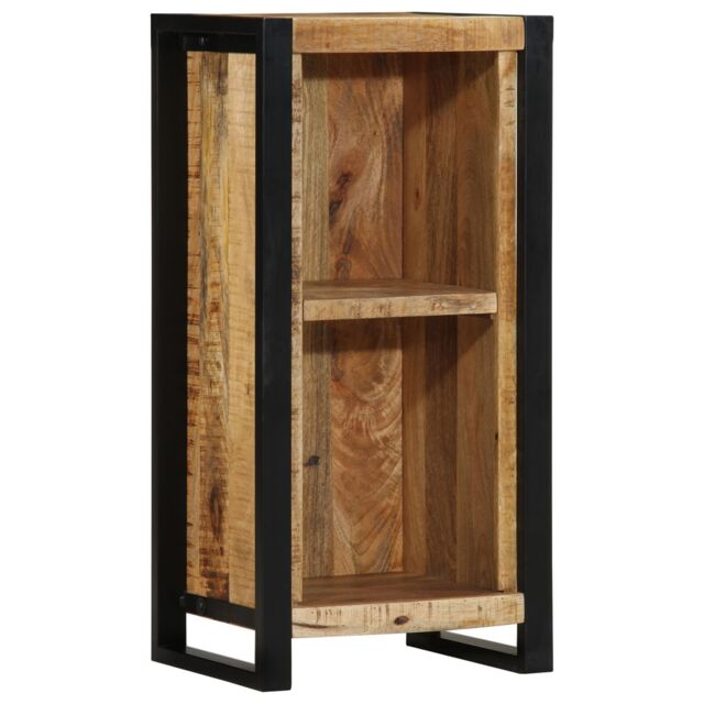 Berkfield Home Bedside Cabinet 40x30x80 cm Solid Wood Rough Mango in Brown - Size: 40 x 30 x 80 cm - image 1