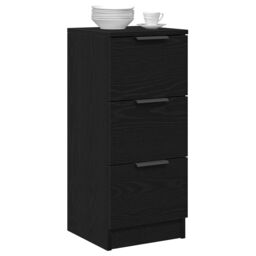 Berkfield Home Black Oak Sideboard 30x30x70 cm Made of Engineered Wood - Size: 30 x 30 x 70 cm - thumbnail 3