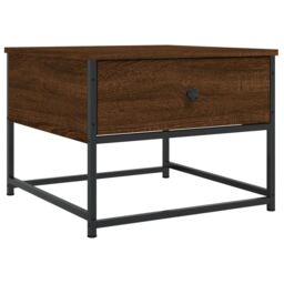 Berkfield Home Coffee Table Brown Oak 51x51x40 cm Engineered Wood - Size: 51 x 51 x 40 cm - thumbnail 2