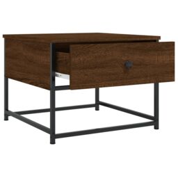 Berkfield Home Coffee Table Brown Oak 51x51x40 cm Engineered Wood - Size: 51 x 51 x 40 cm - thumbnail 5