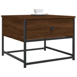 Berkfield Home Coffee Table Brown Oak 51x51x40 cm Engineered Wood - Size: 51 x 51 x 40 cm - thumbnail 3