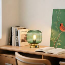 Harper Living Table Lamp, Touch Control Dimmable E27 Desk Lamp, Green Glass Shade - thumbnail 7
