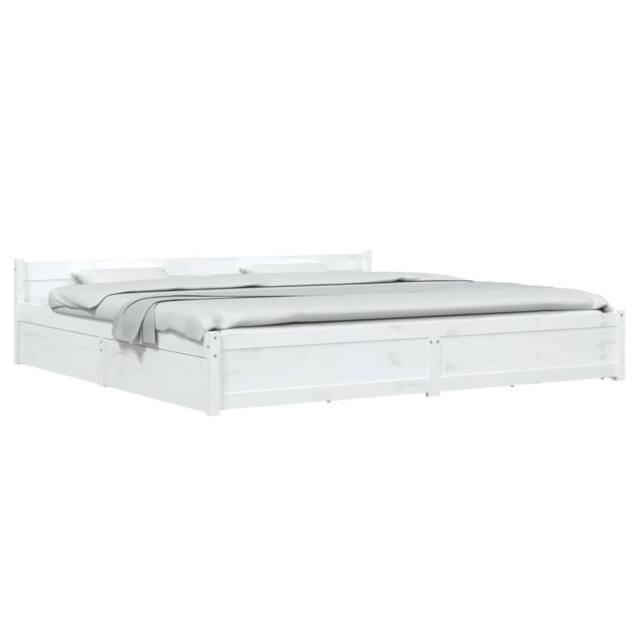 Berkfield Home Beautiful Bed Frame with Drawers White 180x200 cm Super King Size - image 1