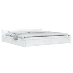 Berkfield Home Beautiful Bed Frame with Drawers White 180x200 cm Super King Size - thumbnail 1