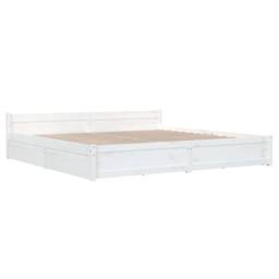 Berkfield Home Beautiful Bed Frame with Drawers White 180x200 cm Super King Size - thumbnail 4