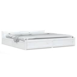 Berkfield Home Beautiful Bed Frame with Drawers White 180x200 cm Super King Size - thumbnail 3