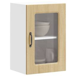 Berkfield Home Kitchen Wall Cabinet with Glass Door Kalmar Sonoma Oak Engineered Wood in Brown - thumbnail 2
