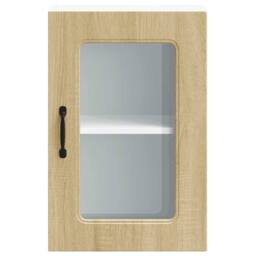 Berkfield Home Kitchen Wall Cabinet with Glass Door Kalmar Sonoma Oak Engineered Wood in Brown - thumbnail 6
