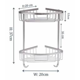 SPETLEK SHOWER CADDY BATHROOM STORAGE 2 Tier in Silver - thumbnail 2
