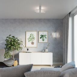 Sollux Lighting Scandinavian Ceiling Lamp 12x43x43cm 2xLight in White - Size: 12 x 43 x 43 cm - thumbnail 6