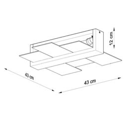 Sollux Lighting Scandinavian Ceiling Lamp 12x43x43cm 2xLight in White - Size: 12 x 43 x 43 cm - thumbnail 4