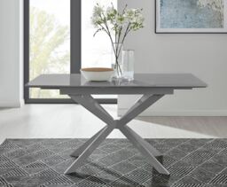 FurnitureboxUK Lira 100cm Rectangular Extending High Gloss 4-6 Seat Dining Table in Grey - thumbnail 2