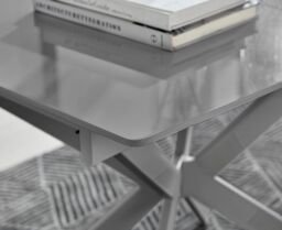 FurnitureboxUK Lira 100cm Rectangular Extending High Gloss 4-6 Seat Dining Table in Grey - thumbnail 3