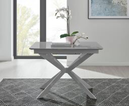 FurnitureboxUK Lira 100cm Rectangular Extending High Gloss 4-6 Seat Dining Table in Grey - thumbnail 5