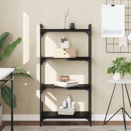 Berkfield Home Bookcase 4-Tier Black 60x30x120 cm Engineered Wood - Size: 60 x 30 x 120 cm - thumbnail 1