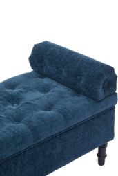 Living and Home Chenille Upholstered Storage Bench in Blue - thumbnail 6