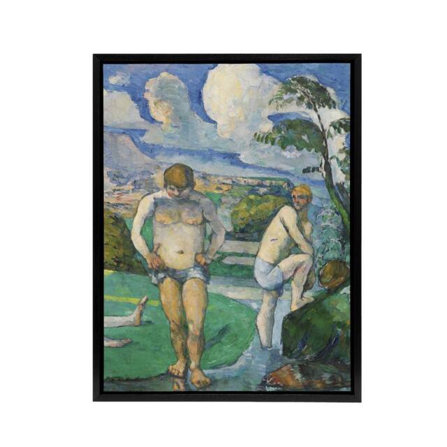 "Artery8 Bathers at Rest Oil Painting Paul Cezanne Framed Canvas Wall Art Print - Size: W24"" x H32""" - image 1
