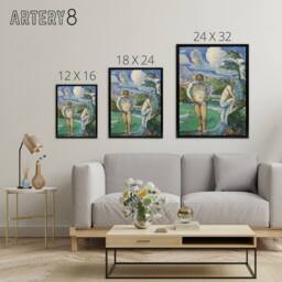 "Artery8 Bathers at Rest Oil Painting Paul Cezanne Framed Canvas Wall Art Print - Size: W24"" x H32""" - thumbnail 4
