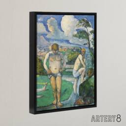 "Artery8 Bathers at Rest Oil Painting Paul Cezanne Framed Canvas Wall Art Print - Size: W24"" x H32""" - thumbnail 2