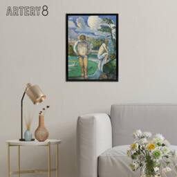 "Artery8 Bathers at Rest Oil Painting Paul Cezanne Framed Canvas Wall Art Print - Size: W24"" x H32""" - thumbnail 3