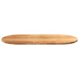 Berkfield Home Table Top Light Brown 100x50x2 cm Solid Wood Oak Oval - Size: 100 x 50 x 2 cm - thumbnail 5