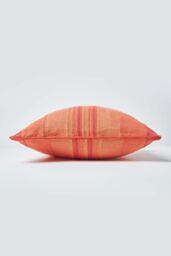 Homescapes Cotton Striped Morocco Cushion Cover in Terracotta - Size: 45 cm x 45 cm - thumbnail 2