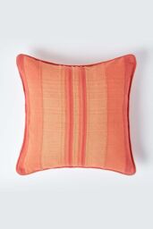 Homescapes Cotton Striped Morocco Cushion Cover in Terracotta - Size: 45 cm x 45 cm