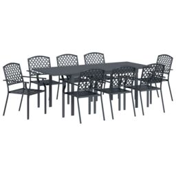 Berkfield Home 9 Piece Hallway Furniture Set Anthracite Steel in Black - thumbnail 2