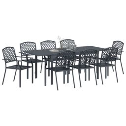Berkfield Home 9 Piece Hallway Furniture Set Anthracite Steel in Black - thumbnail 3
