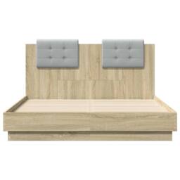 Berkfield Home Bed Frame without Mattress Sonoma Oak 120x190 cm Small Double in Light Oak - thumbnail 4