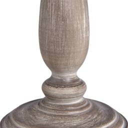 Wyld Haus Naples Farmhouse Rustic Grey Wooden Table Lamp with Cream Linen Shade in Beige - thumbnail 3