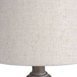 Wyld Haus Naples Farmhouse Rustic Grey Wooden Table Lamp with Cream Linen Shade in Beige - thumbnail 4