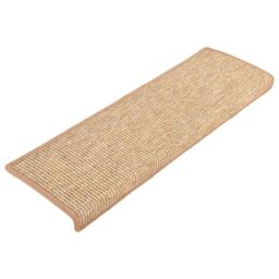 Berkfield Home Stair Mats Self-adhesive 15 pcs Light Brown 65x21x4 cm - Size: Medium - thumbnail 3
