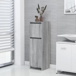 Berkfield Home Bathroom Cabinet Grey Sonoma 30x30x95 cm Engineered Wood - Size: 30 x 30 x 95 cm