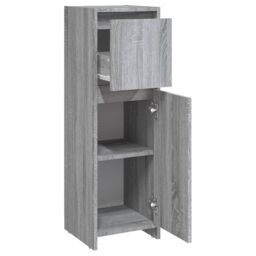 Berkfield Home Bathroom Cabinet Grey Sonoma 30x30x95 cm Engineered Wood - Size: 30 x 30 x 95 cm - thumbnail 5